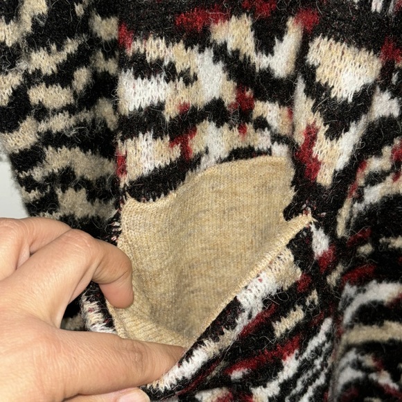 Anthropologie Multii Print Fringed Cardigan Jacket Sweater knee Length Coat 1X - Picture 6 of 8